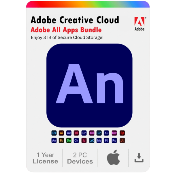 Adobe-Animate-1.png Adobe Animate 2025 – 1 Year Subscription for Mac (2 Devices)