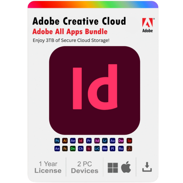 InDesign.png Adobe InDesign 2025 1 Year Subscription For Windows And Mac 2PC