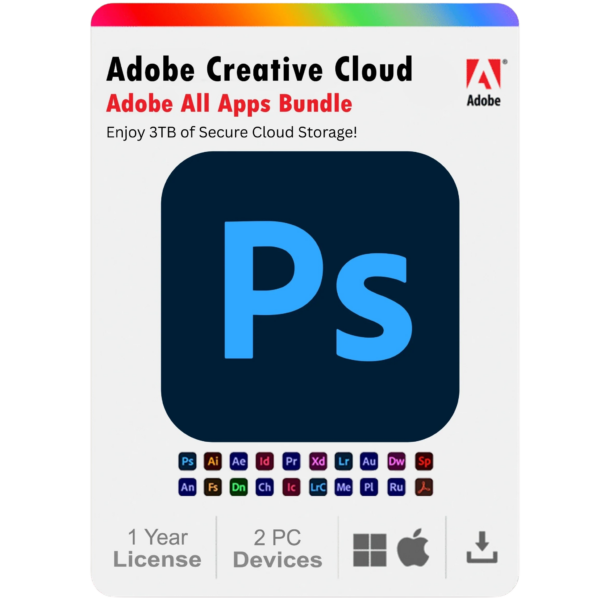 Photoshop.png Adobe Photoshop 2025 1 Year Subscription For Windows And Mac 2PC