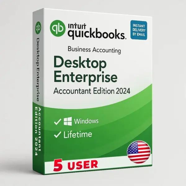 QuickBooks Desktop Enterprise 2024 Lifetime License (5-Users) | Windows