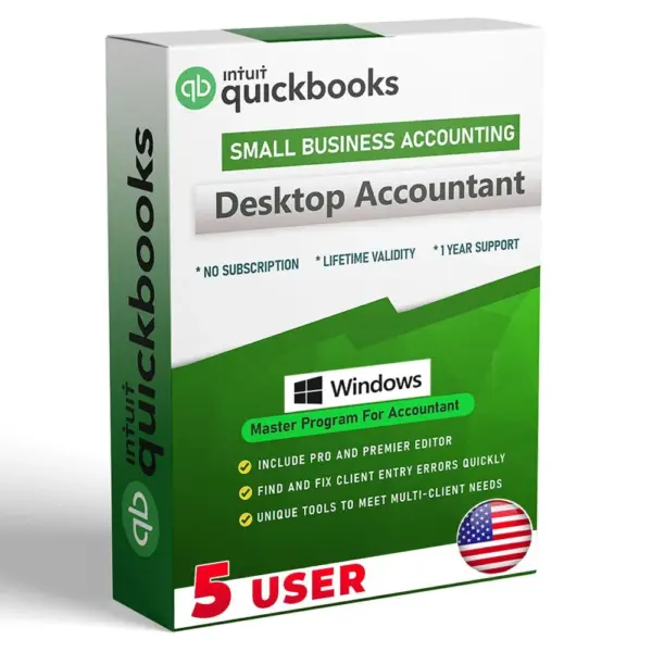 QuickBooks Desktop Accountant Plus 2024 Lifetime License (5-Users) | Windows